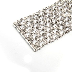 Wholesale Women Evening Party Dress Camisole  Plated Bikini Connector Rhinestone Chain Trim Bra Crystal Shoulder Strap