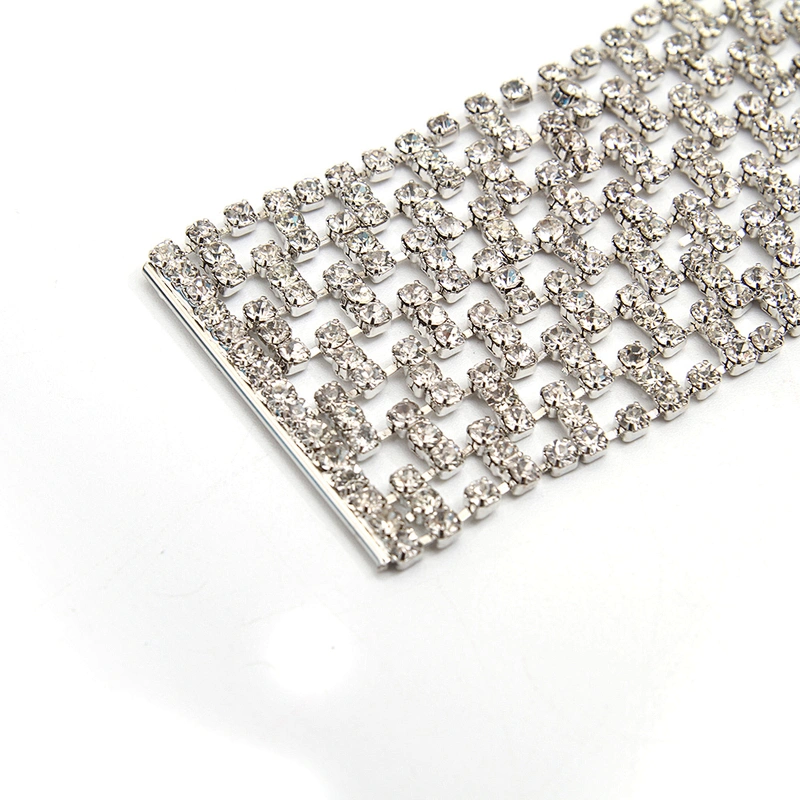 Wholesale Women Evening Party Dress Camisole  Plated Bikini Connector Rhinestone Chain Trim Bra Crystal Shoulder Strap