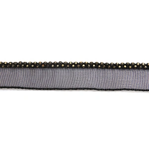 Wholesale Chain lace trim beaded 1 cm Sew-On lace trim Polyester net mesh Lace trimmings for clothes  Accessories