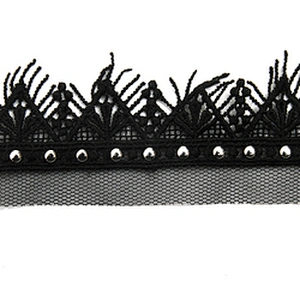 Wholesale 4.5cm Size Studs trim ribbon diy handmade costume dress sewing bead lace trim Design Rivets Trims