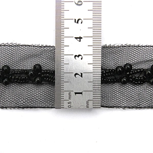 kavatar  wholesale new Handmade Bead lace Embroidered Tulle Trim wedding with Accessories Beads Crystals & Rhinestones