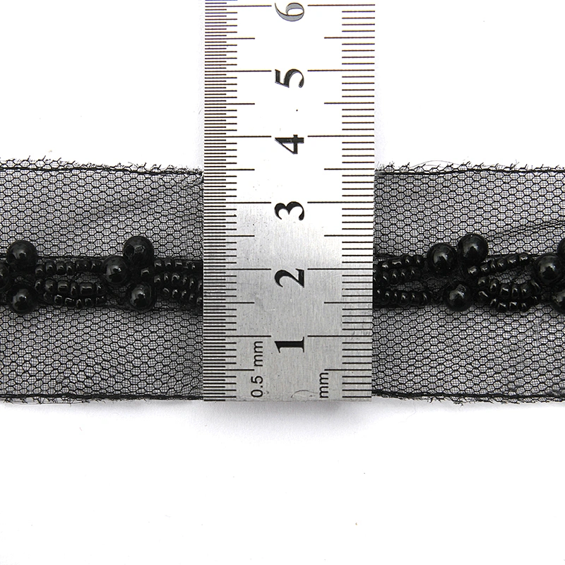 kavatar  wholesale new Handmade Bead lace Embroidered Tulle Trim wedding with Accessories Beads Crystals & Rhinestones