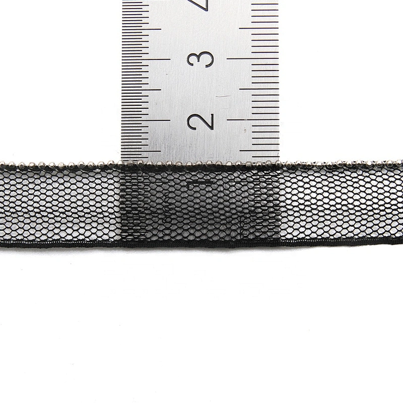 Wholesale Chain lace trim beaded 1.3 cm Sew-On lace trim Polyester net mesh Lace trimmings for clothes  Accessories