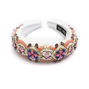 wholesale Hair Decoration Velour Crystal And Rhinestone Cup chain Decorated hair accessories Hairbands WOMEN HEADBAND
