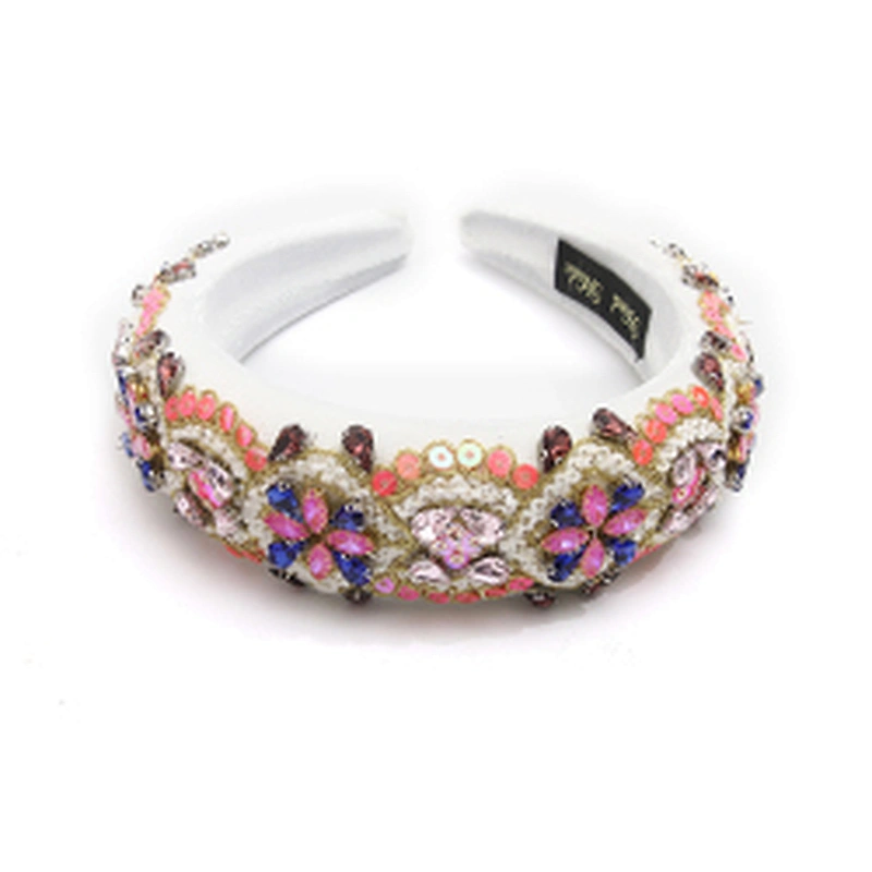 wholesale Hair Decoration Velour Crystal And Rhinestone Cup chain Decorated hair accessories Hairbands WOMEN HEADBAND