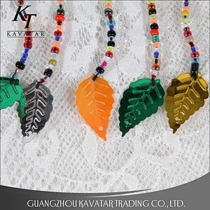 Popular Colorful Beaded Fringe Trim Plastic Leaf For Decorative Garment