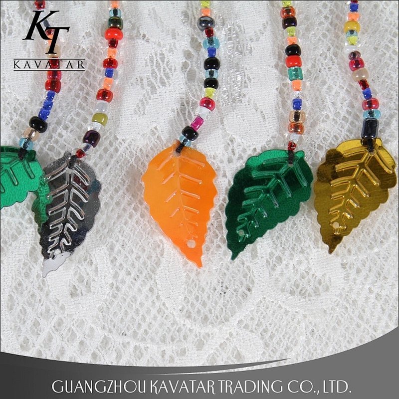 Popular Colorful Beaded Fringe Trim Plastic Leaf For Decorative Garment