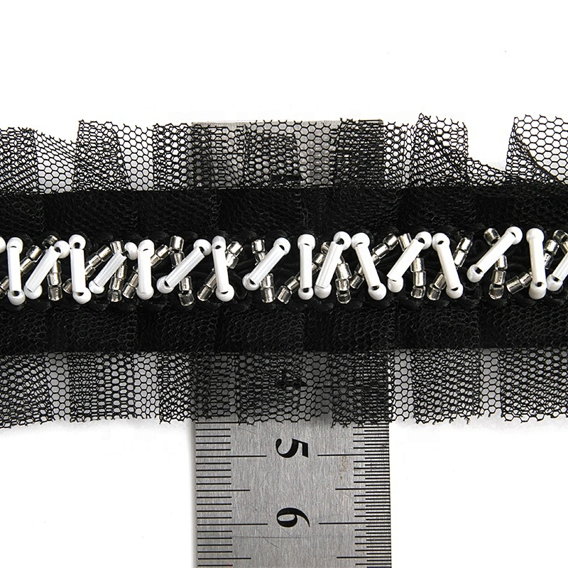 Kavatar beaded trim for wedding dress Wholesale Handmade Lace Trim