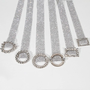 Trendy Heart Shape Buckle Crystal Rhinestone Waistband for Fashion Garments