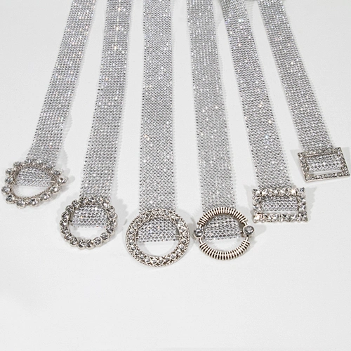Trendy Heart Shape Buckle Crystal Rhinestone Waistband for Fashion Garments
