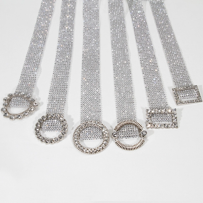 Trendy Heart Shape Buckle Crystal Rhinestone Waistband for Fashion Garments