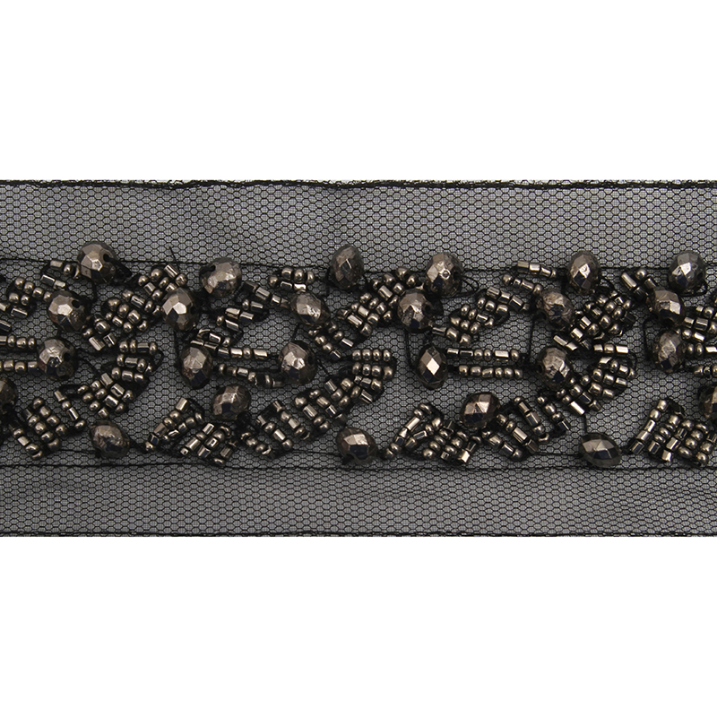 kavatar  wholesale new Handmade Bead lace Embroidered Tulle Trim wedding with Accessories Beads Crystals & Rhinestones