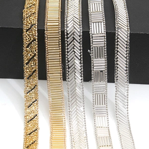 wholesale hot fix tape with rhinestone hot fix trimming chain glitter trim for DIY garment dresses Accessories