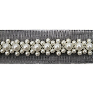 kavatar  wholesale new Handmade Bead lace Embroidered Tulle Trim wedding with Accessories Beads Crystals & Rhinestones