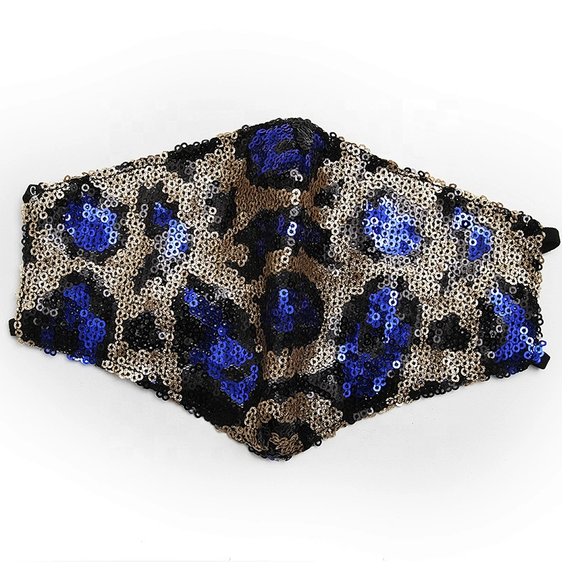 kavatar European and American Sequin tiger leopard print dust and haze proof fashion Maske  PM2.5 transfers