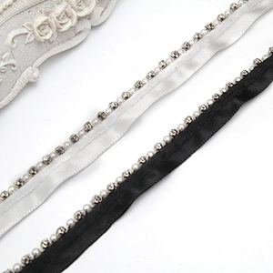 kavatar  wholesale new Handmade Bead lace Embroidered Tulle Trim wedding with Accessories Beads Crystals & Rhinestones