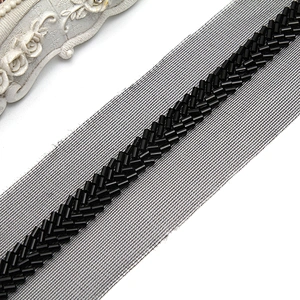Wholesale Embroidery beaded lace trim 5 cm Mesh fabric lace trims beautiful Accessories for dress 3D wedding Designer