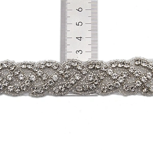 wholesale bling rhinestone trim Sew on Hot-fix bodice applique white wedding dress Crystal belt for Bridal Dress  Accessories