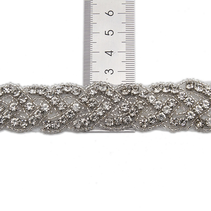 wholesale bling rhinestone trim Sew on Hot-fix bodice applique white wedding dress Crystal belt for Bridal Dress  Accessories
