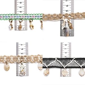 Wholesale tassels lace trim for garment rhinestone Pearl fringe tassel trimming  jute tassel trim