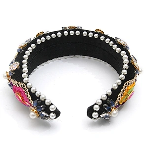 wholesale Hair Decoration Velour Crystal And Rhinestone Cup chain Decorated hair accessories Hairbands WOMEN HEADBAND