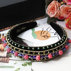 CUSTOMIZED HEADBAND direct sale of colorful beads for brides, hand-stitched acrylic beads, with the latest bling Polka dot