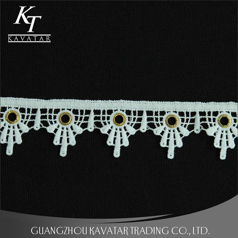 Fashion styles cotton lace trim cotton eyelet lace trim Eyelet belt