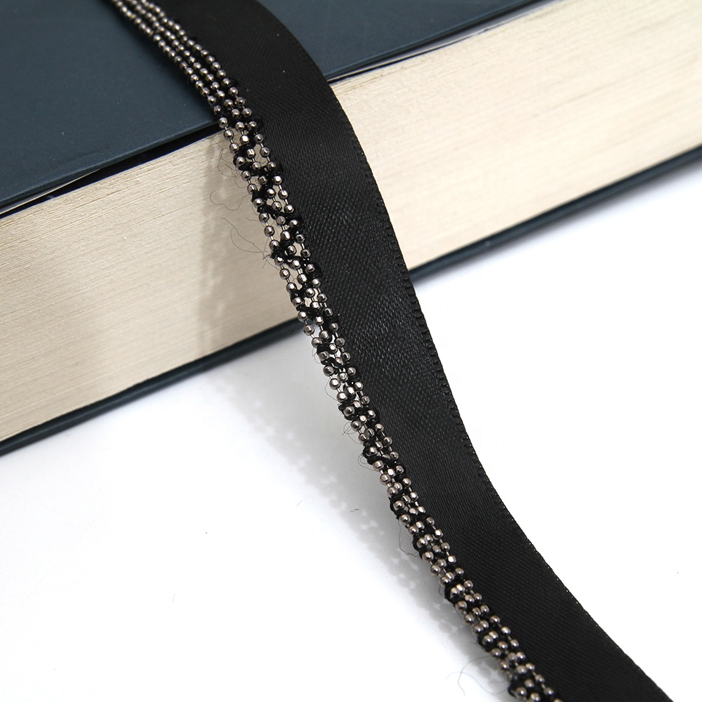 Wholesale Chain lace trim beaded 1.3 cm Sew-On lace trim Ribbons Lace trimmings for clothes Webbing Accessories