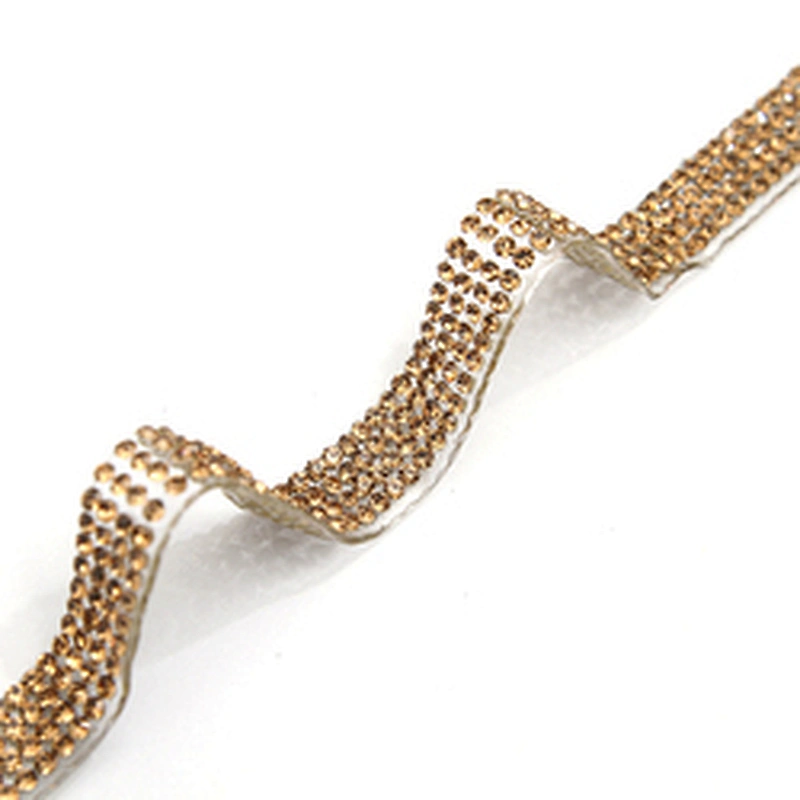 wholesale hot fix tape with rhinestone hot fix trimming chain glitter trim for DIY garment dresses Accessories
