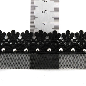 Wholesale 3.4cm Size Studs trim ribbon diy handmade costume dress sewing bead lace trim Design Rivets Trims