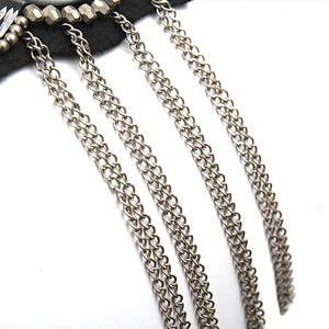 wholesale  designer badges cloth stickers Sew on for clothing accessories decoration 3D patch  rhinestone Metal Chain Tassel