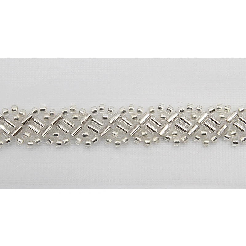 Wholesale Embroidery beaded lace trim 4 cm Mesh fabric lace trims beautiful Accessories for dress 3D wedding Designer