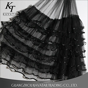 Multiple Layers Black Mesh Fabric For Dress