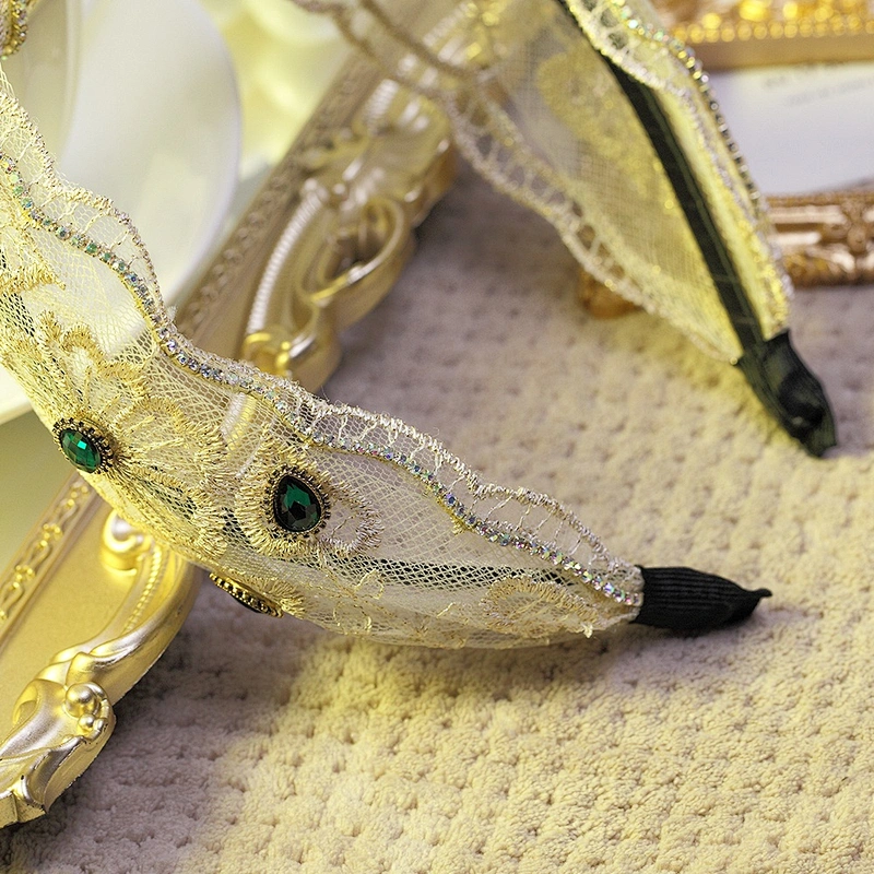 summer rhinestone  fashion Transparent headbands 2020 baroque headband  designer headbands Korean lace edge