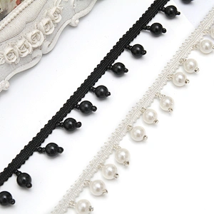 kavatar  wholesale new Handmade Bead lace Embroidered Tulle Trim wedding with Accessories Beads Crystals & Rhinestones