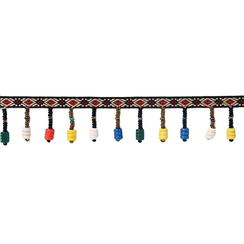 High quality handmade beaded fringe for decorative garment
