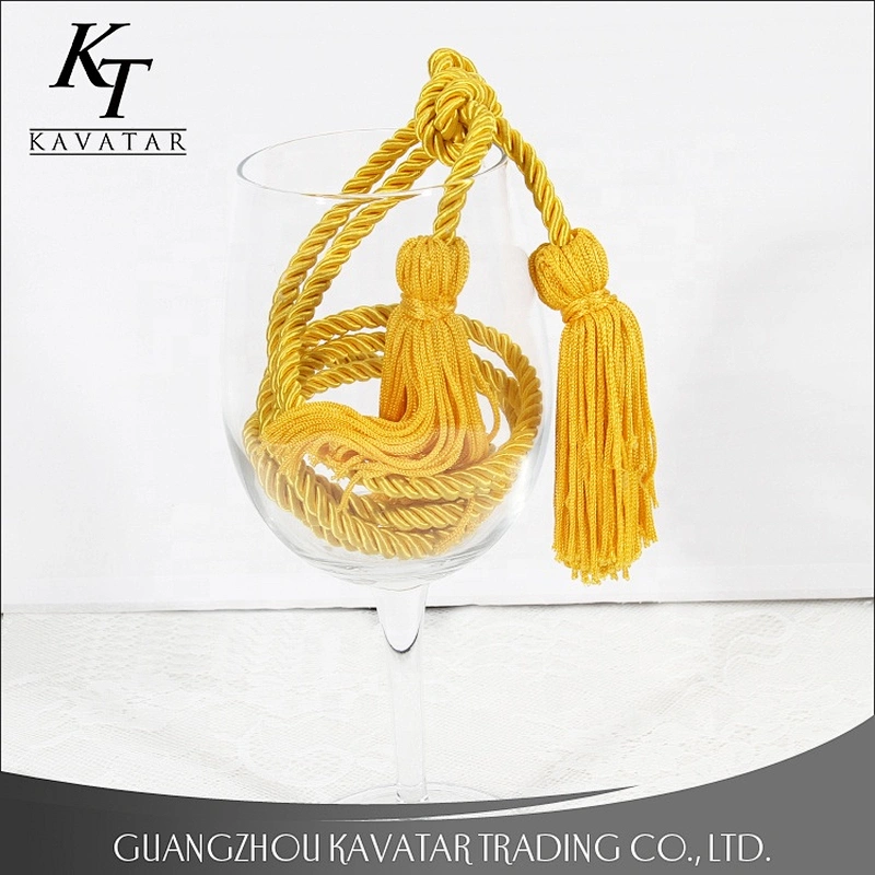 Fashion Curtain Accessories Yellow Tassel Decoration Rope