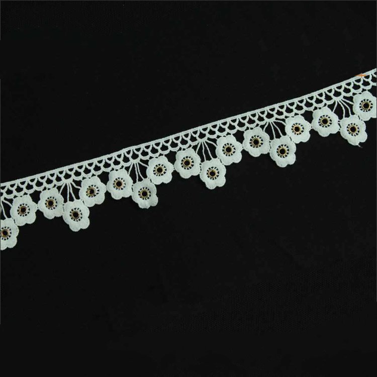 Fashion flower shape eyelet lace for garments new style eyelet lace Eyelet belt