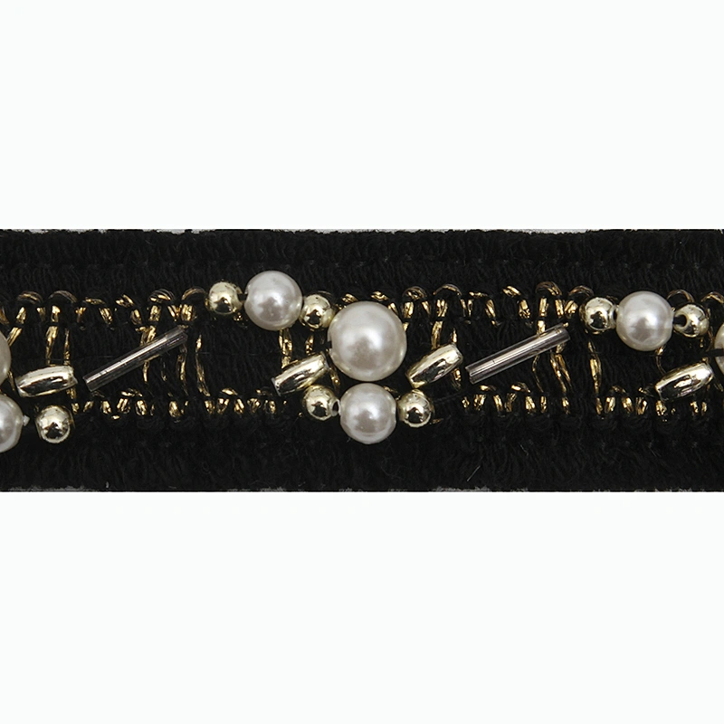 kavatar  wholesale new Handmade Bead lace Embroidered Tulle Trim wedding with Accessories Beads Crystals & Rhinestones