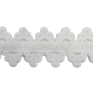 Wholesale sequins Lace Trim Water soluble lace white bridal lace trim Embroidery Sequin Tape For Dress cheap