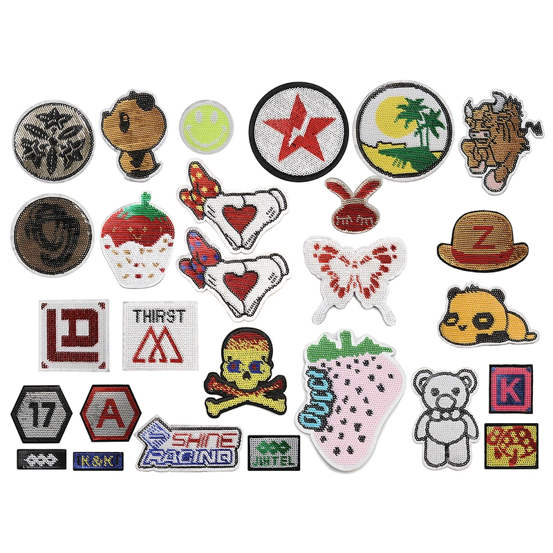 wholesale  designer badges patches cloth stickers Sew on for clothing accessories decoration 3D patch rhinestone sequin patch