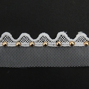Wholesale 3.7cm Size Studs trim ribbon diy handmade costume dress sewing bead lace trim Design Rivets Trims