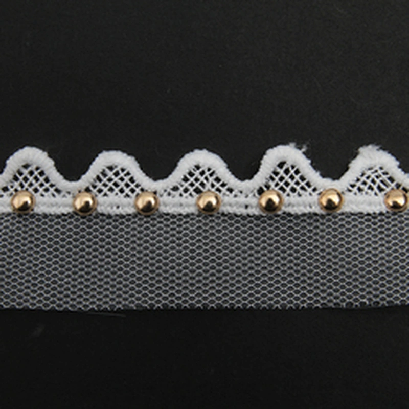 Wholesale 3.7cm Size Studs trim ribbon diy handmade costume dress sewing bead lace trim Design Rivets Trims