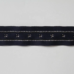 Rivet beaded ribbon trim lace fabric  diy handmade costume dress sewing Studs beads lace trim