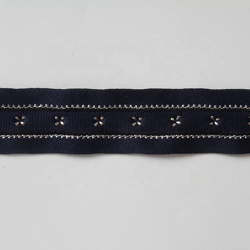 Rivet beaded ribbon trim lace fabric  diy handmade costume dress sewing Studs beads lace trim