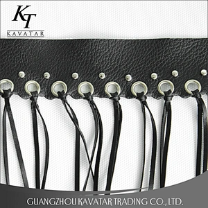 Fashion artificial eyelet leather lace,leather fringe trim for bags and shoes Eyelet belt