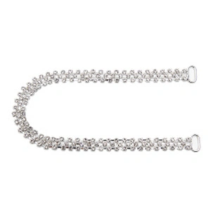 Wholesale Women Evening Party Dress Camisole  Plated tassel fringe alloy Rhinestone Chain Trim Bra Crystal Shoulder Strap