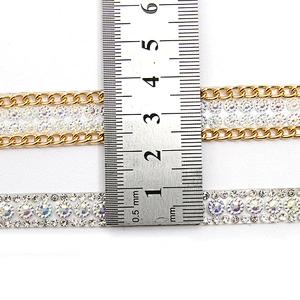 wholesale hot fix tape with rhinestone hot fix trimming chain glitter trim for DIY garment dresses Accessories