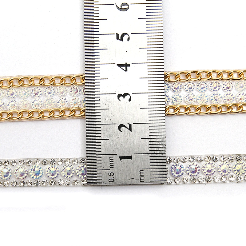 wholesale hot fix tape with rhinestone hot fix trimming chain glitter trim for DIY garment dresses Accessories