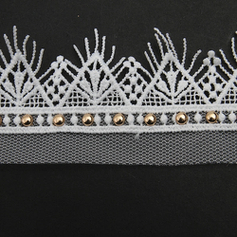 Wholesale 4.5cm Size Studs trim ribbon diy handmade costume dress sewing bead lace trim Design Rivets Trims